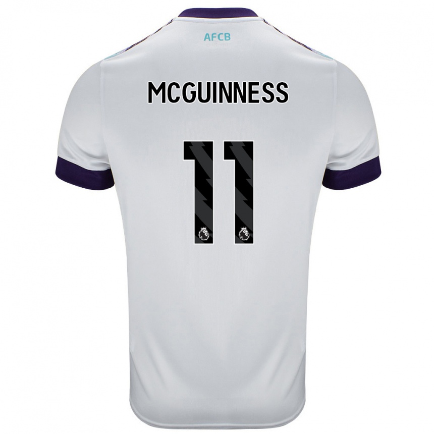 Niño Fútbol Camiseta Gemma Mcguinness #11 Blanco Verde Púrpura 2ª Equipación 2024/25