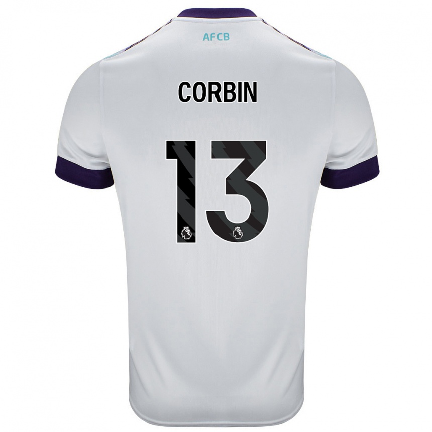 Niño Fútbol Camiseta Helen Corbin #13 Blanco Verde Púrpura 2ª Equipación 2024/25