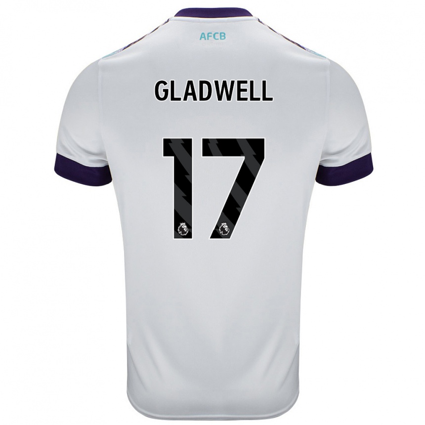 Niño Fútbol Camiseta Molly Gladwell #17 Blanco Verde Púrpura 2ª Equipación 2024/25