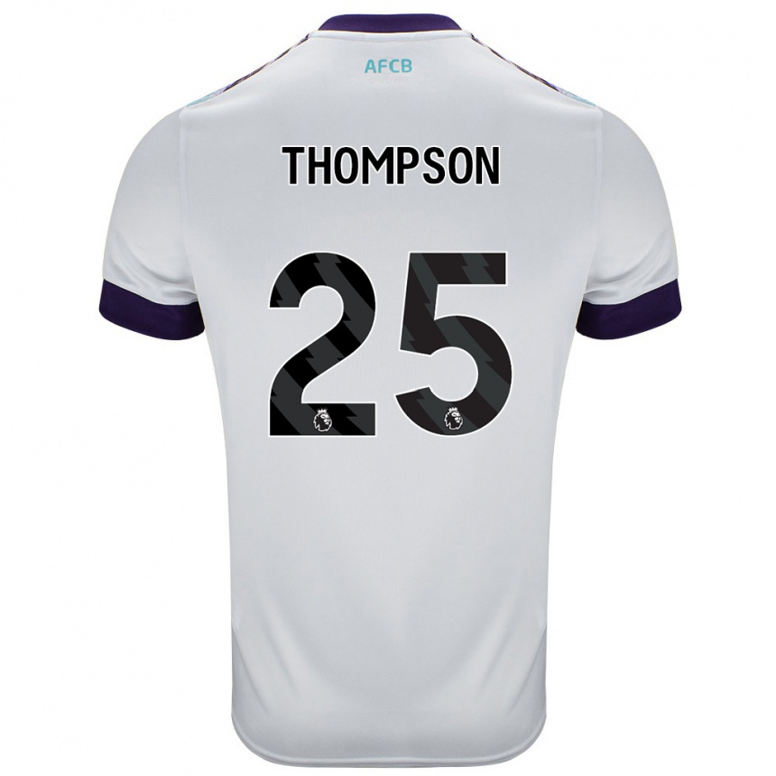 Niño Fútbol Camiseta Kenni Thompson #25 Blanco Verde Púrpura 2ª Equipación 2024/25