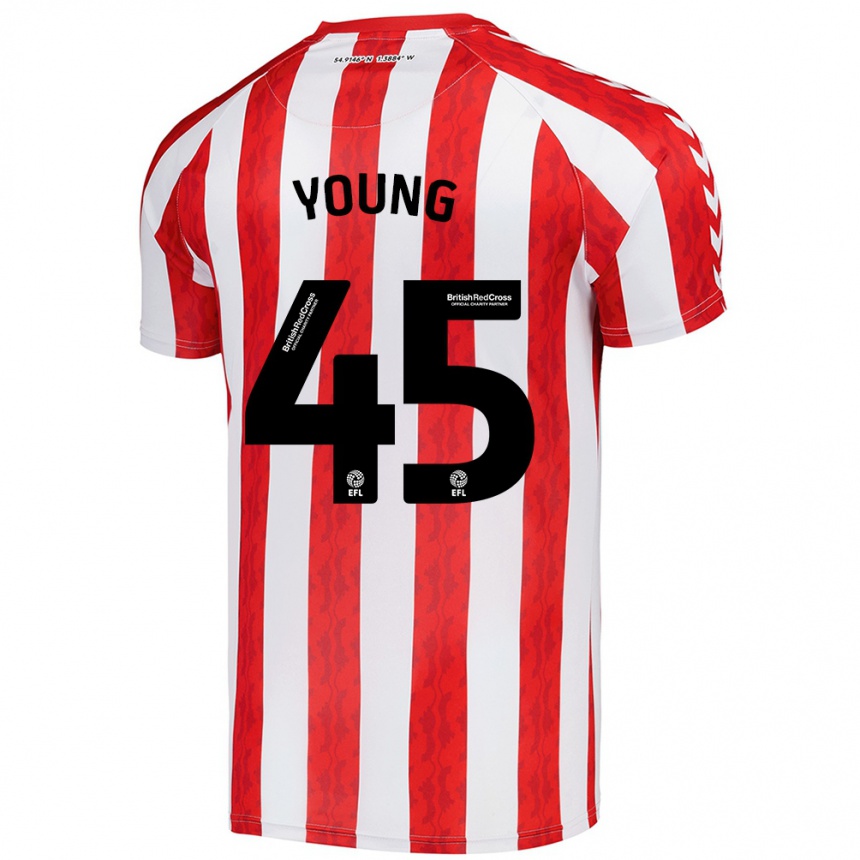 Hombre Fútbol Camiseta Matthew Young #45 Rojo Blanco 1ª Equipación 2024/25