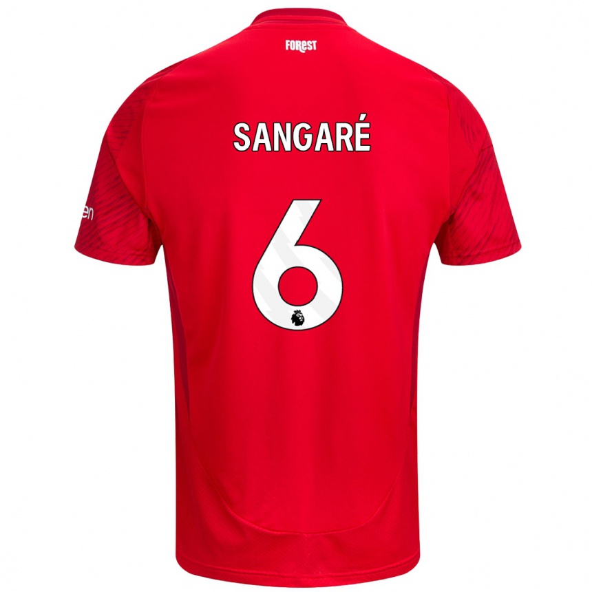 Hombre Fútbol Camiseta Ibrahim Sangare #6 Rojo Blanco 1ª Equipación 2024/25