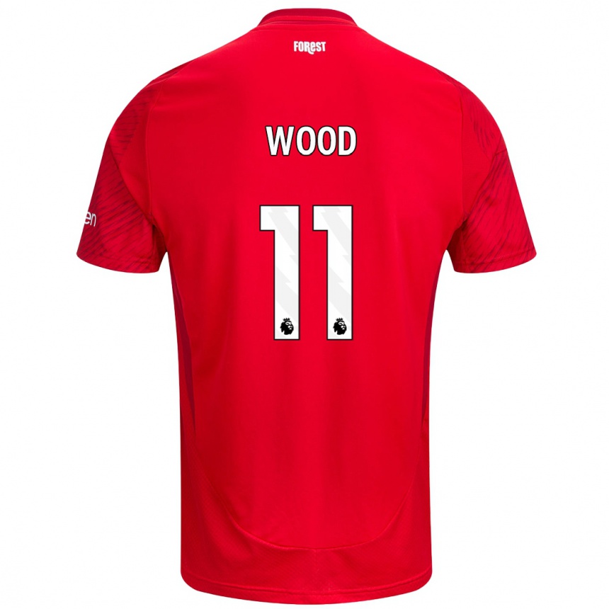 Hombre Fútbol Camiseta Chris Wood #11 Rojo Blanco 1ª Equipación 2024/25