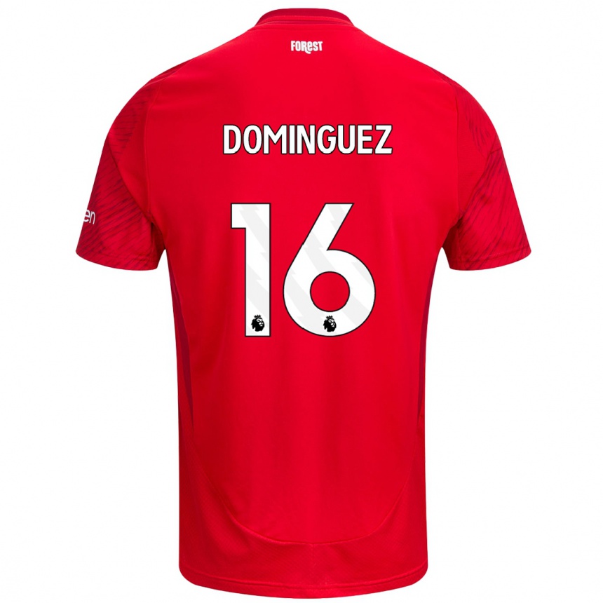 Hombre Fútbol Camiseta Nicolás Domínguez #16 Rojo Blanco 1ª Equipación 2024/25