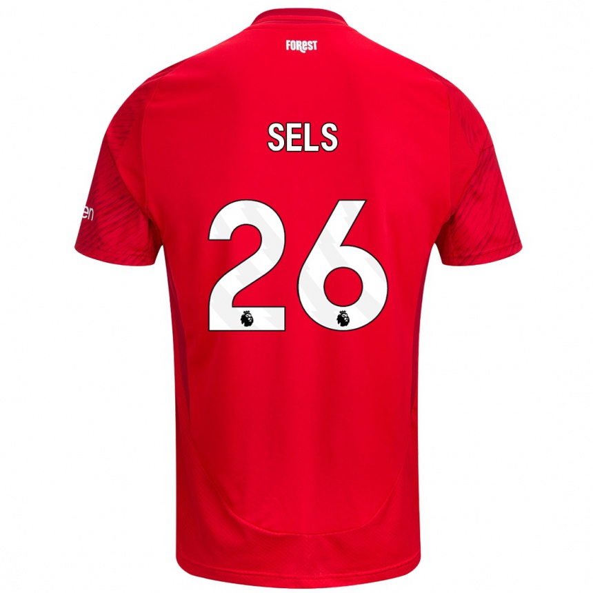 Hombre Fútbol Camiseta Matz Sels #26 Rojo Blanco 1ª Equipación 2024/25