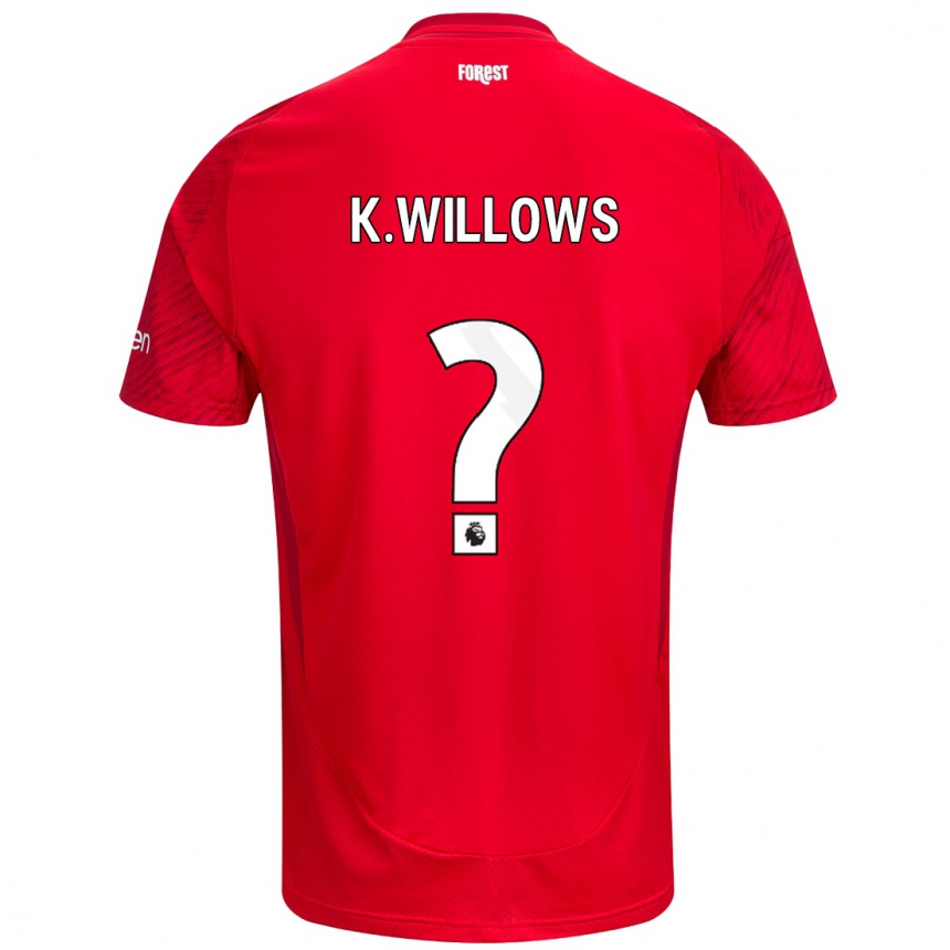 Hombre Fútbol Camiseta Keehan Willows #0 Rojo Blanco 1ª Equipación 2024/25