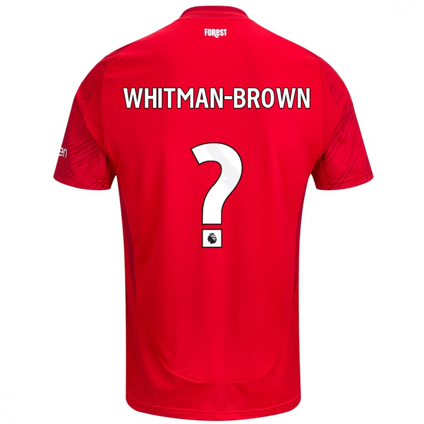 Hombre Fútbol Camiseta Chae Whitman-Brown #0 Rojo Blanco 1ª Equipación 2024/25