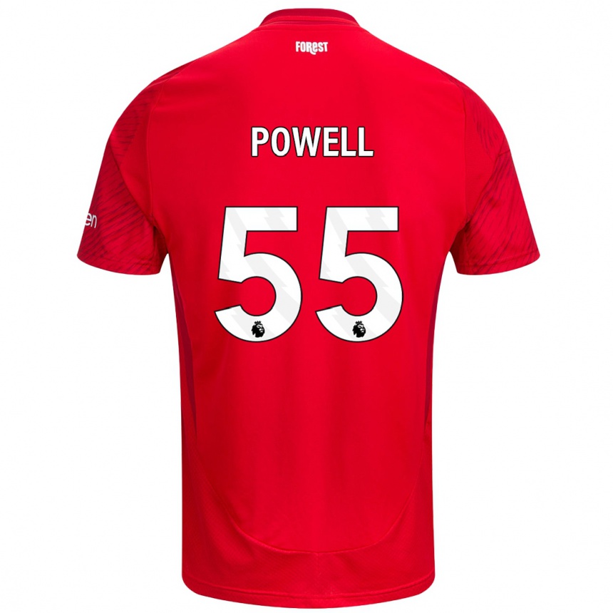 Hombre Fútbol Camiseta Josh Powell #55 Rojo Blanco 1ª Equipación 2024/25