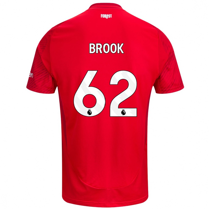 Hombre Fútbol Camiseta Will Brook #62 Rojo Blanco 1ª Equipación 2024/25