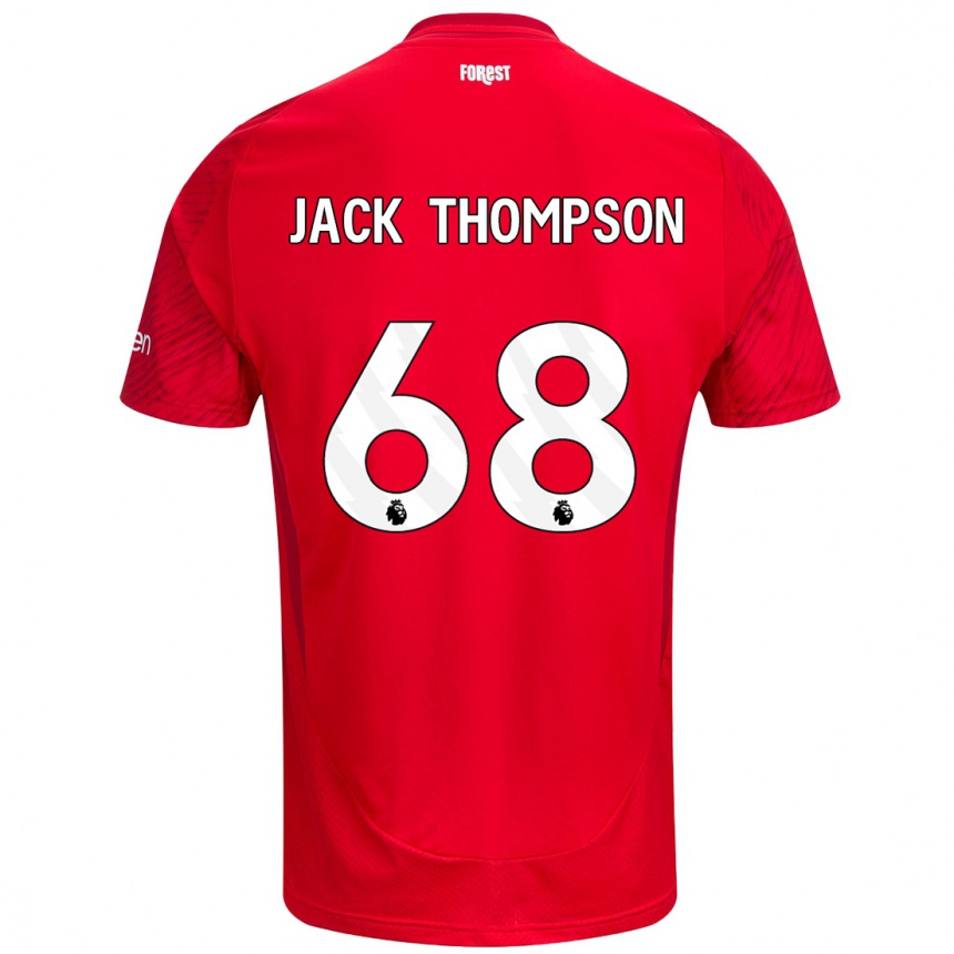 Hombre Fútbol Camiseta Jack Thompson #68 Rojo Blanco 1ª Equipación 2024/25