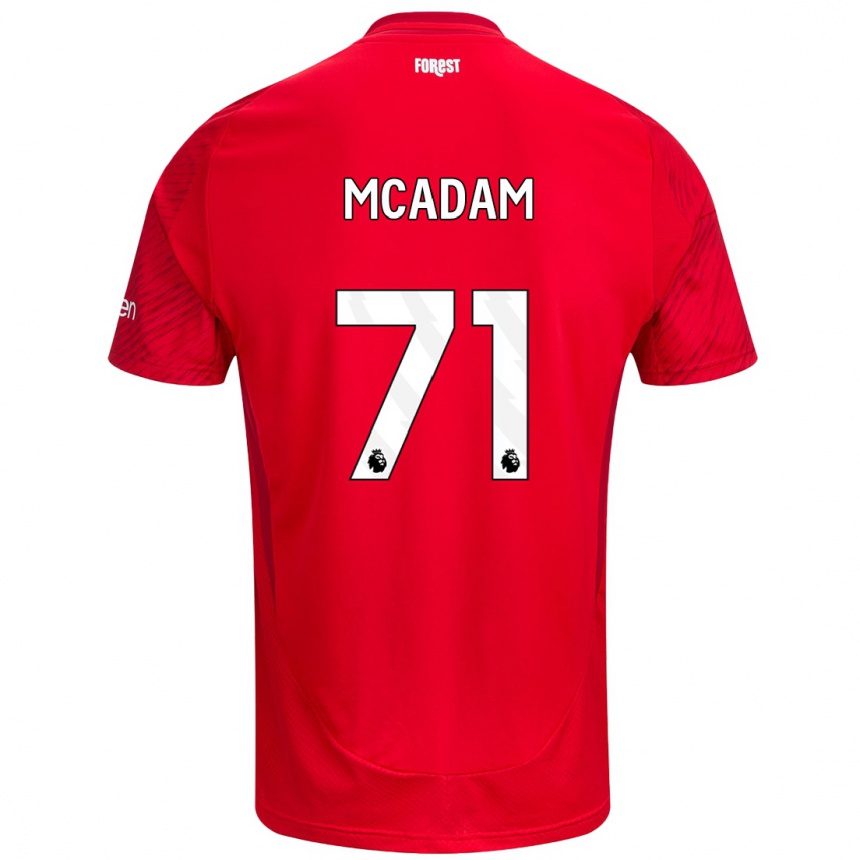 Hombre Fútbol Camiseta Kyle Mcadam #71 Rojo Blanco 1ª Equipación 2024/25