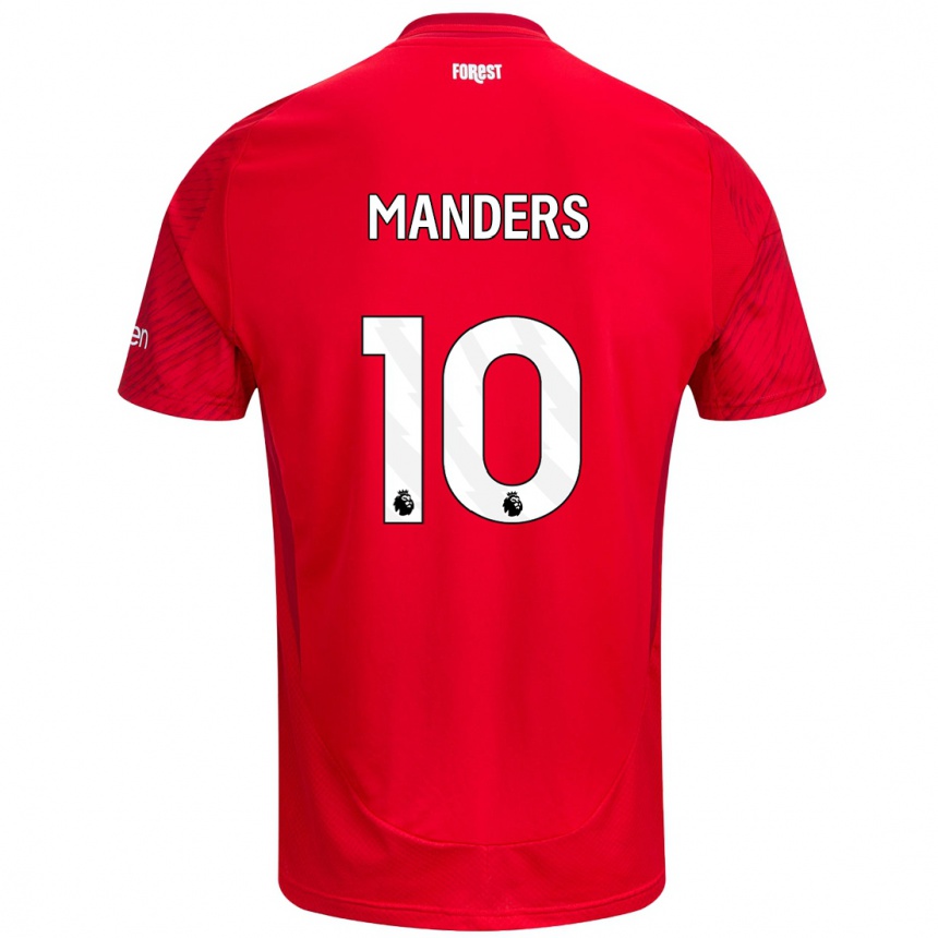 Hombre Fútbol Camiseta Holly Manders #10 Rojo Blanco 1ª Equipación 2024/25