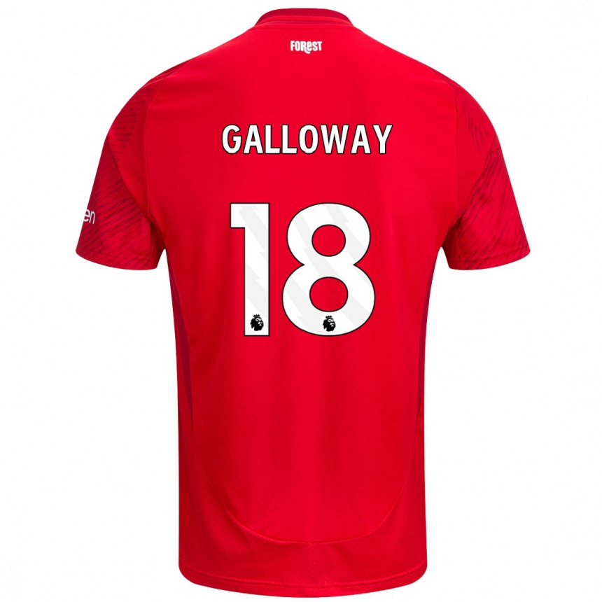 Hombre Fútbol Camiseta Bridget Galloway #18 Rojo Blanco 1ª Equipación 2024/25