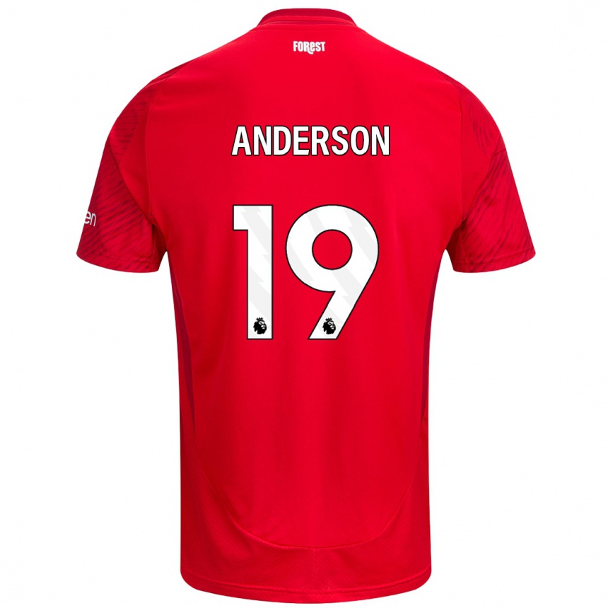 Hombre Fútbol Camiseta Becky Anderson #19 Rojo Blanco 1ª Equipación 2024/25