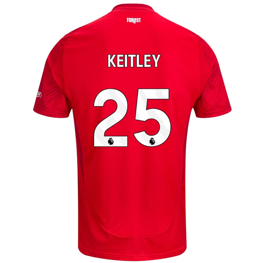 Hombre Fútbol Camiseta Alice Keitley #25 Rojo Blanco 1ª Equipación 2024/25