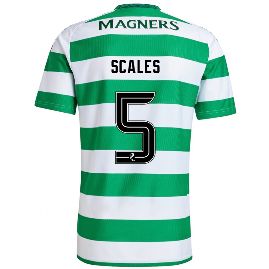 Hombre Fútbol Camiseta Liam Scales #5 Verde Blanco 1ª Equipación 2024/25