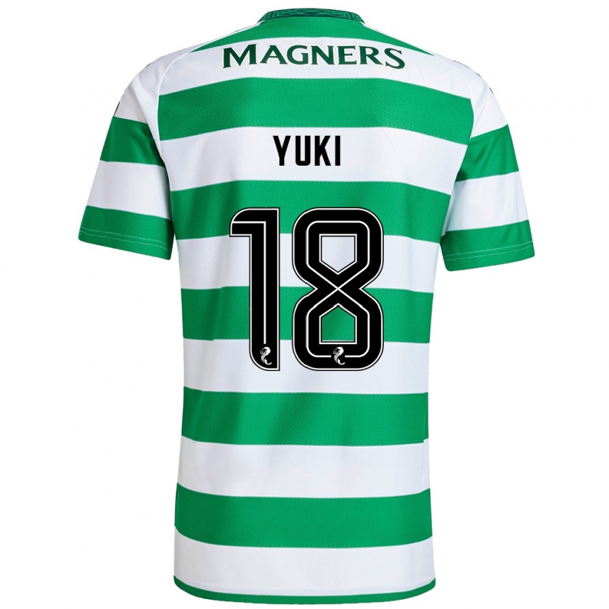 Hombre Fútbol Camiseta Yuki Kobayashi #18 Verde Blanco 1ª Equipación 2024/25