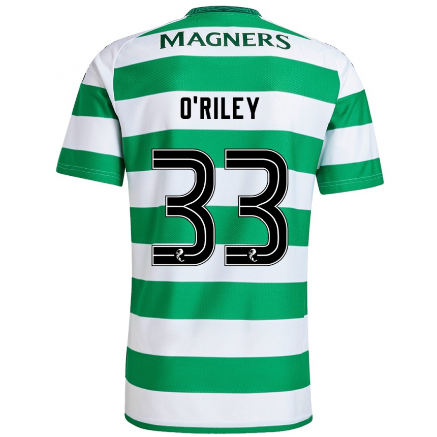 Hombre Fútbol Camiseta Matt O'riley #33 Verde Blanco 1ª Equipación 2024/25