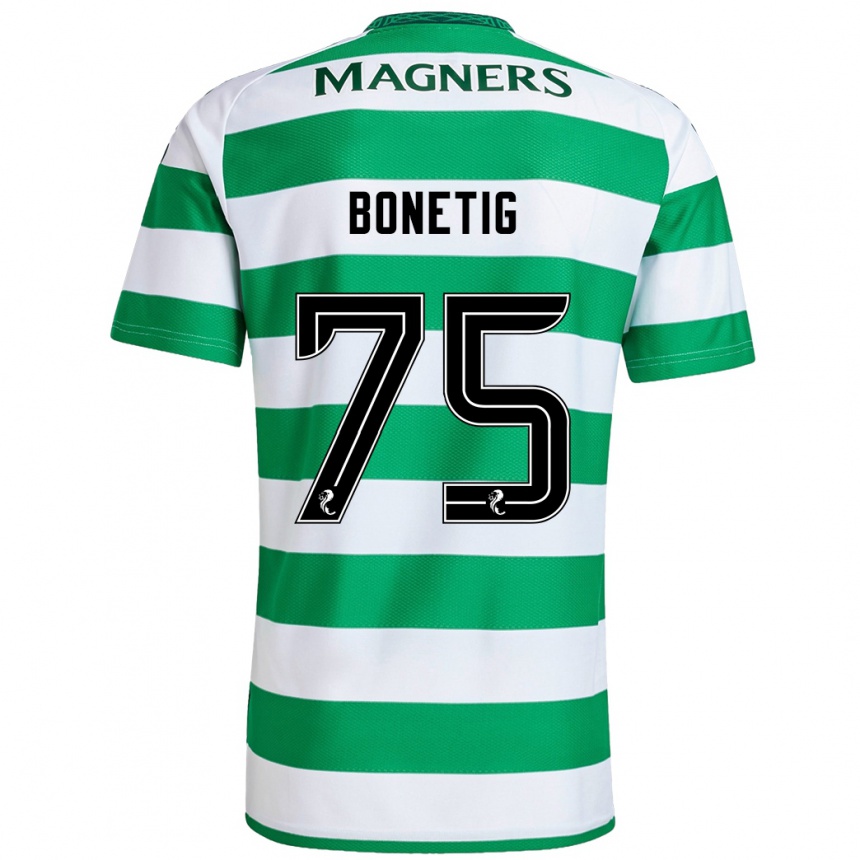 Hombre Fútbol Camiseta Liam Bonetig #75 Verde Blanco 1ª Equipación 2024/25