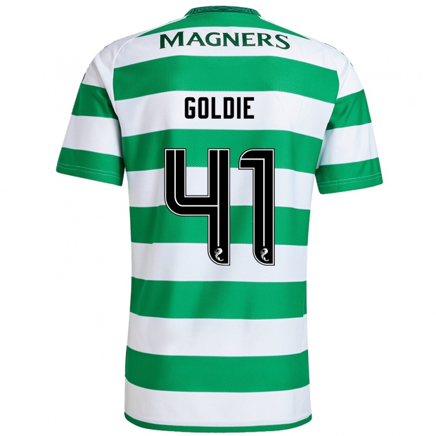 Hombre Fútbol Camiseta Clare Goldie #41 Verde Blanco 1ª Equipación 2024/25