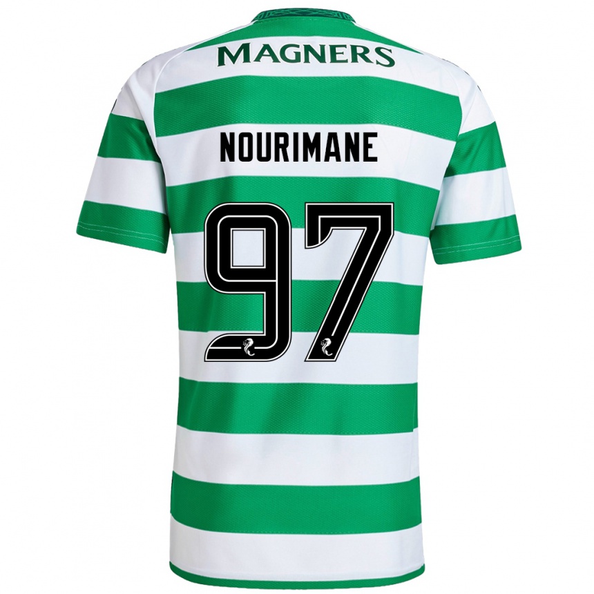 Hombre Fútbol Camiseta Addi Nourimane #97 Verde Blanco 1ª Equipación 2024/25