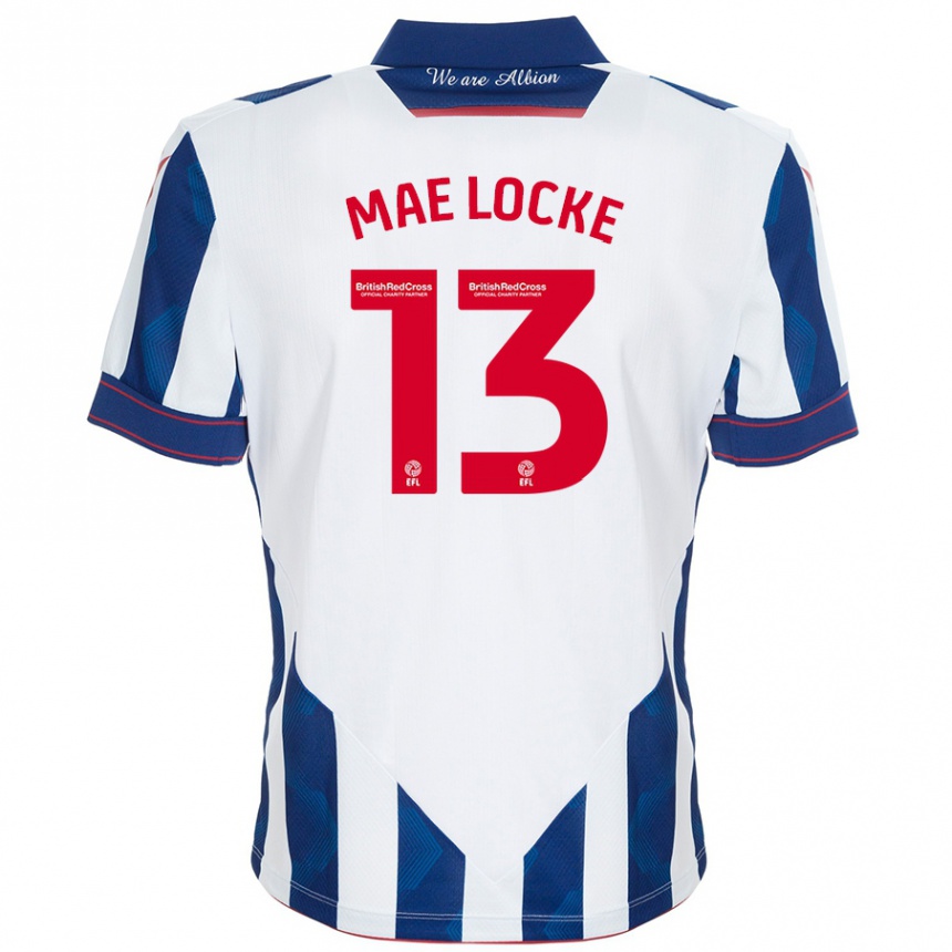 Hombre Fútbol Camiseta Ellie Mae Locke #13 Blanco Azul Oscuro 1ª Equipación 2024/25