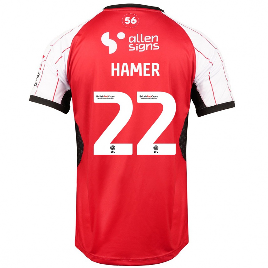 Hombre Fútbol Camiseta Tom Hamer #22 Blanco 1ª Equipación 2024/25