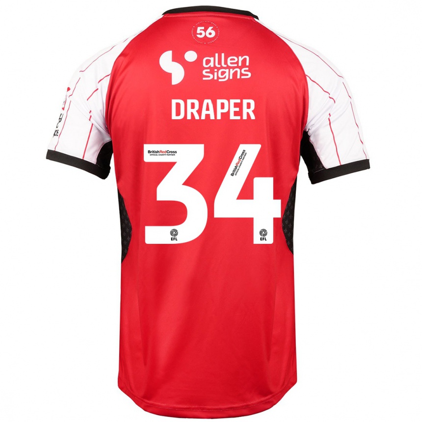 Hombre Fútbol Camiseta Freddie Draper #34 Blanco 1ª Equipación 2024/25