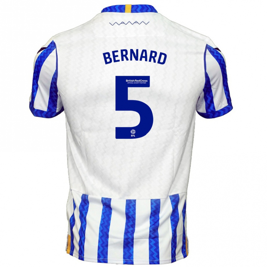 Hombre Fútbol Camiseta Di'shon Bernard #5 Azul Blanco 1ª Equipación 2024/25