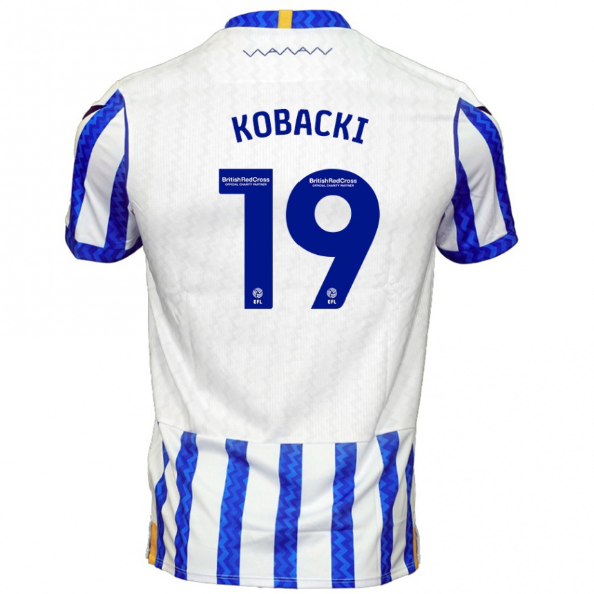 Hombre Fútbol Camiseta Olaf Kobacki #19 Azul Blanco 1ª Equipación 2024/25