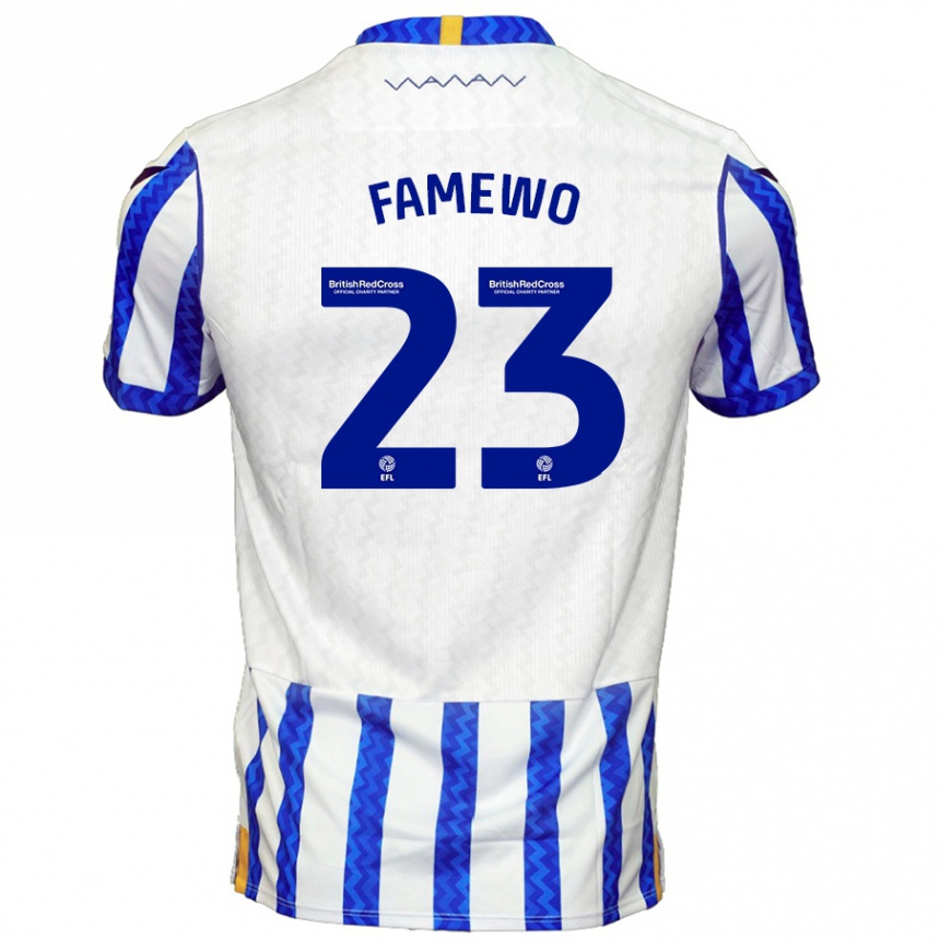 Hombre Fútbol Camiseta Akin Famewo #23 Azul Blanco 1ª Equipación 2024/25