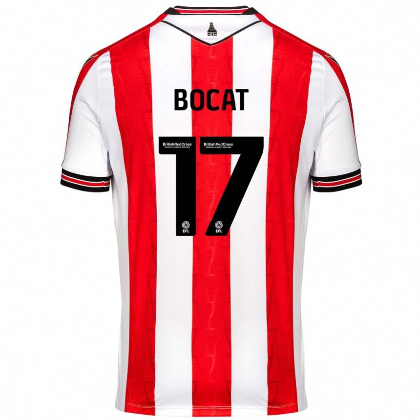 Hombre Fútbol Camiseta Eric-Junior Bocat #17 Rojo Blanco 1ª Equipación 2024/25