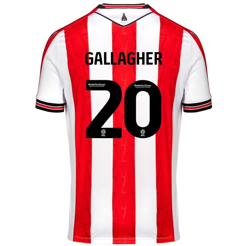 Hombre Fútbol Camiseta Sam Gallagher #20 Rojo Blanco 1ª Equipación 2024/25