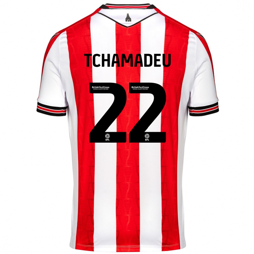 Hombre Fútbol Camiseta Junior Tchamadeu #22 Rojo Blanco 1ª Equipación 2024/25