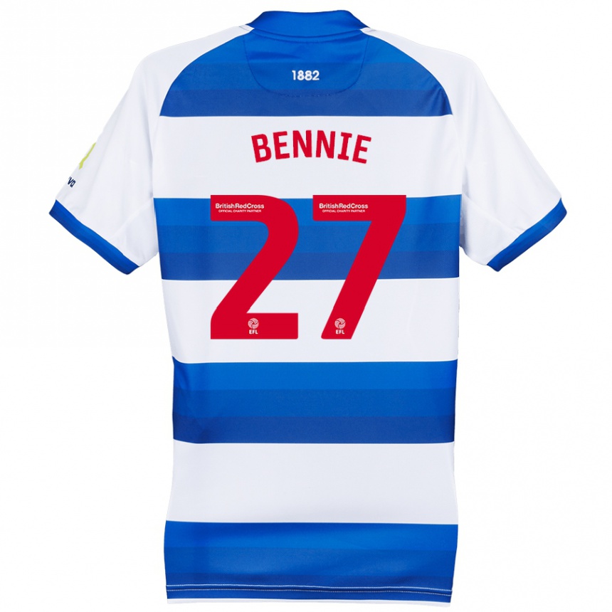 Hombre Fútbol Camiseta Daniel Bennie #27 Blanco Azul 1ª Equipación 2024/25