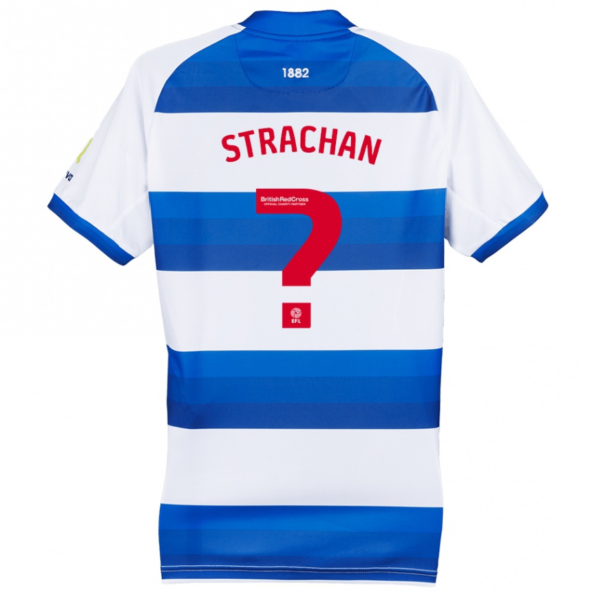 Hombre Fútbol Camiseta Lorenzo Strachan #0 Blanco Azul 1ª Equipación 2024/25