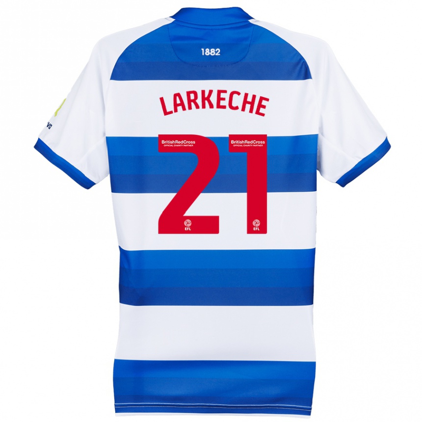 Hombre Fútbol Camiseta Ziyad Larkeche #21 Blanco Azul 1ª Equipación 2024/25