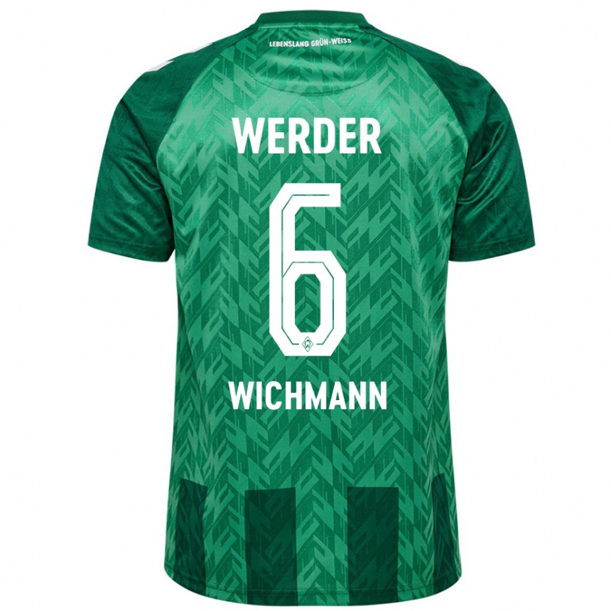 Hombre Fútbol Camiseta Reena Wichmann #6 Verde 1ª Equipación 2024/25