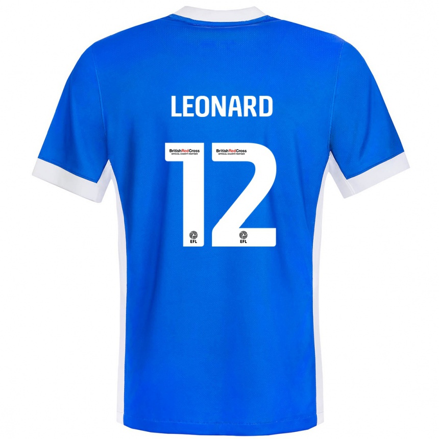 Hombre Fútbol Camiseta Marc Leonard #12 Azul Blanco 1ª Equipación 2024/25