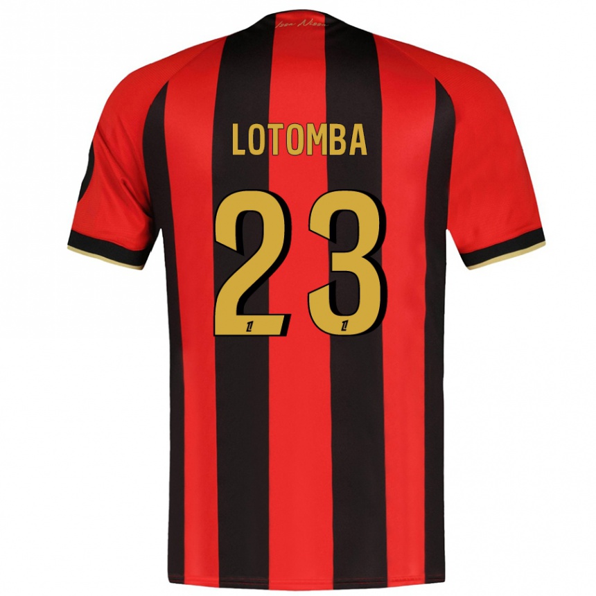 Hombre Fútbol Camiseta Jordan Lotomba #23 Rojo Negro 1ª Equipación 2024/25