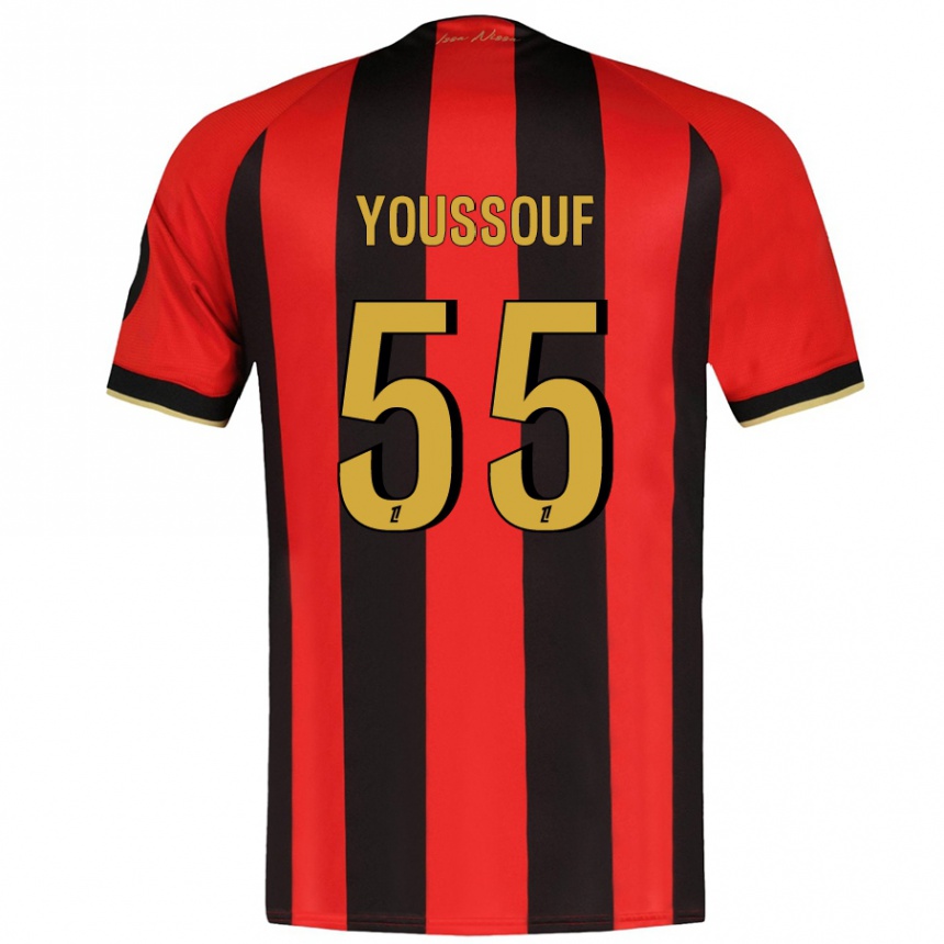 Hombre Fútbol Camiseta Youssouf Ndayishimiye #55 Rojo Negro 1ª Equipación 2024/25