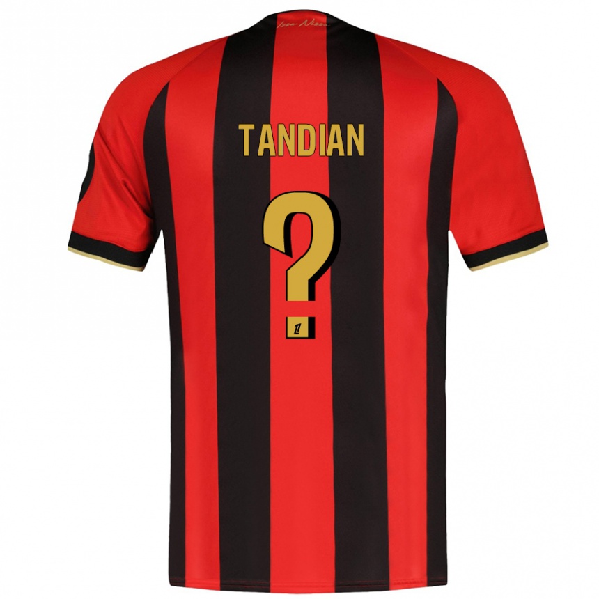 Hombre Fútbol Camiseta Elage Tandian #0 Rojo Negro 1ª Equipación 2024/25