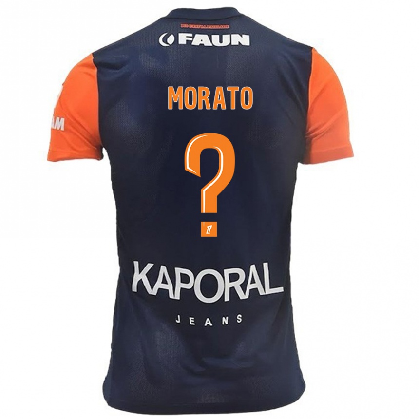 Hombre Fútbol Camiseta Pablo Morato #0 Azul Marino Naranja 1ª Equipación 2024/25