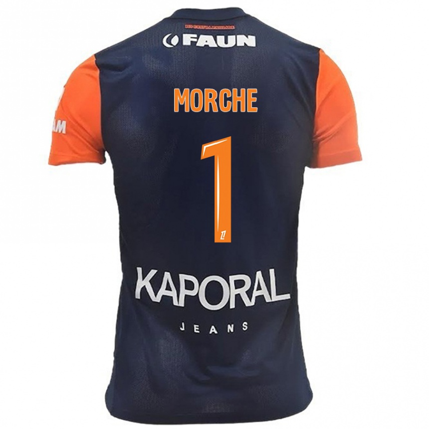 Hombre Fútbol Camiseta Cosette Morché #1 Azul Marino Naranja 1ª Equipación 2024/25