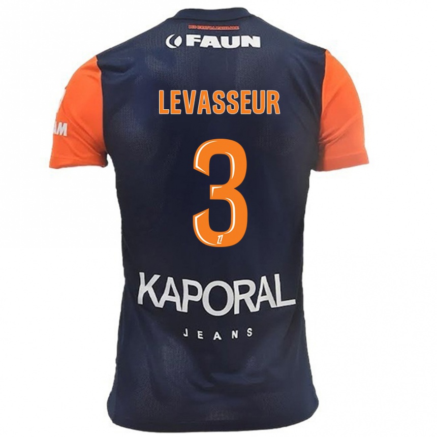 Hombre Fútbol Camiseta Marie Levasseur #3 Azul Marino Naranja 1ª Equipación 2024/25