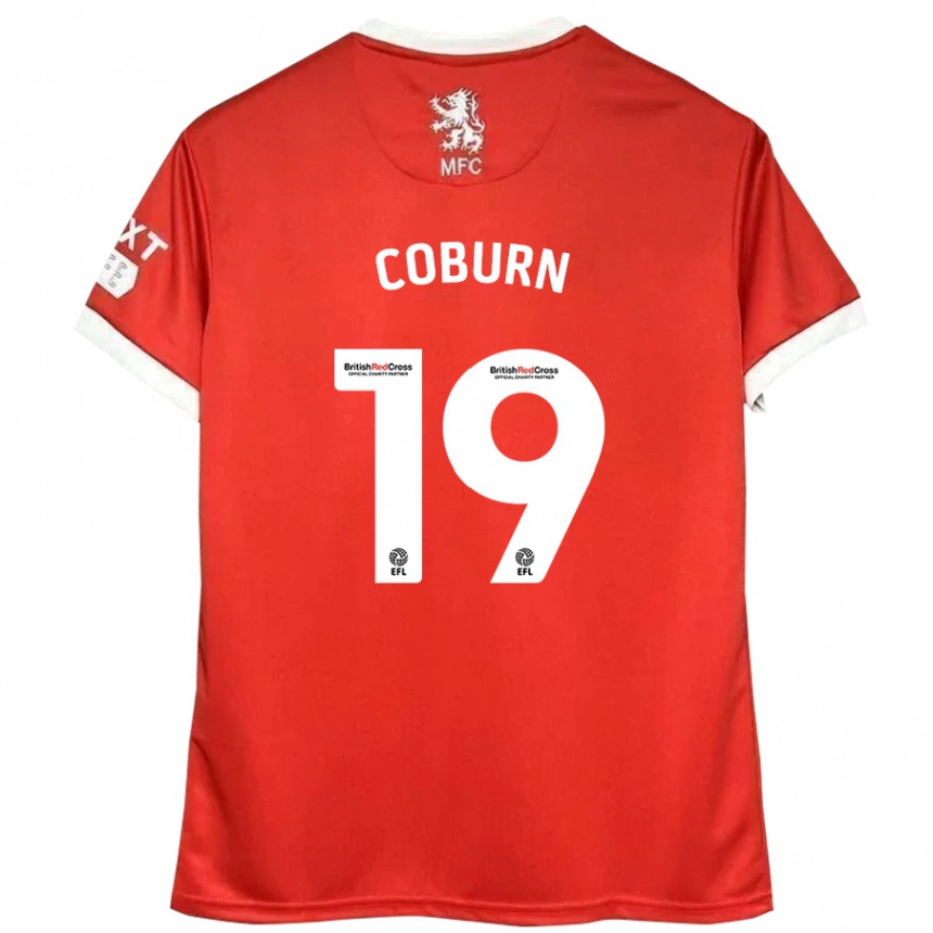 Hombre Fútbol Camiseta Josh Coburn #19 Rojo Blanco 1ª Equipación 2024/25