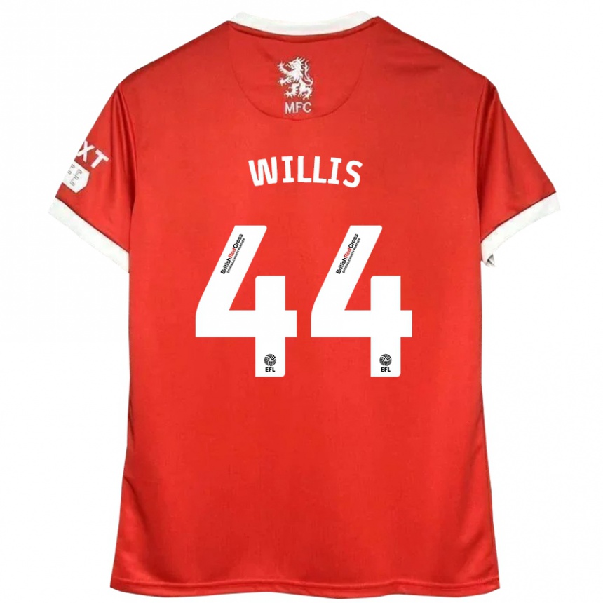 Hombre Fútbol Camiseta Pharrell Willis #44 Rojo Blanco 1ª Equipación 2024/25