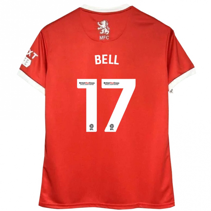 Hombre Fútbol Camiseta Millie Bell #17 Rojo Blanco 1ª Equipación 2024/25