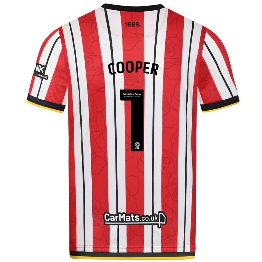 Hombre Fútbol Camiseta Michael Cooper #1 Rojo Blanco Rayas 1ª Equipación 2024/25