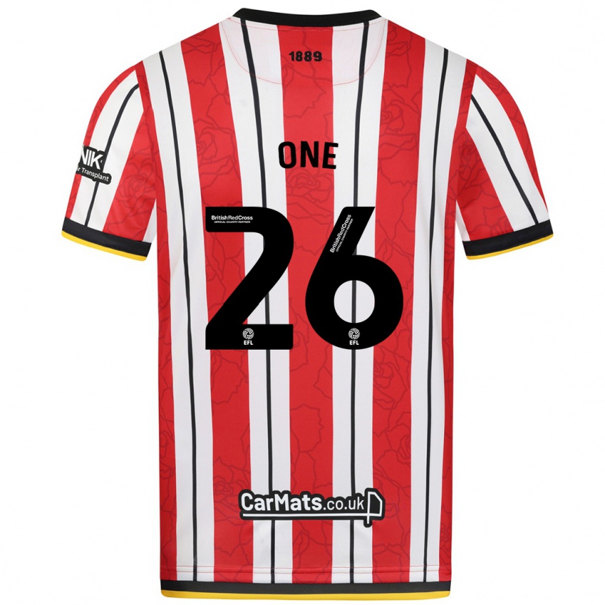 Hombre Fútbol Camiseta Ryan Oné #26 Rojo Blanco Rayas 1ª Equipación 2024/25